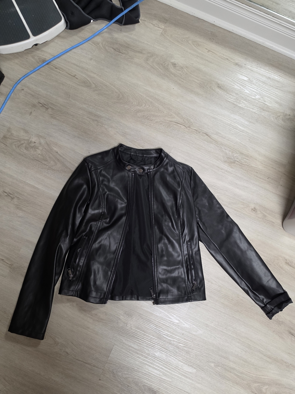 Women’s Black Faux Leather Moto Jacket